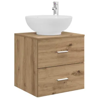 vidaXL Vanidad Con Lavabo De Pared Roble Artisan 49,5 X 44,5 X 66,5 Cm Vidaxl
