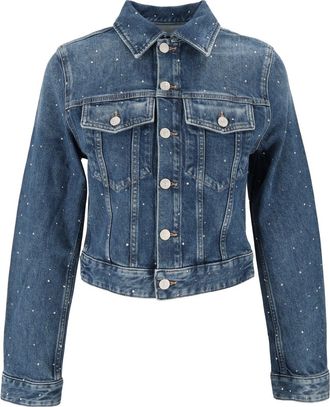 7 For All Mankind Bright Blue Cropped Denim Jacket