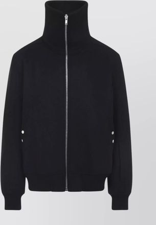 Rick Owens high collar jacket with ribbed cuffs and hem
