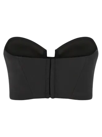 Elisabetta Franchi Structured Satin Bustier Bustier Top - Black