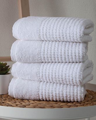 Ozan Premium Home Sorano Collection 4Pc Turkish Cotton Hand Towel Set
