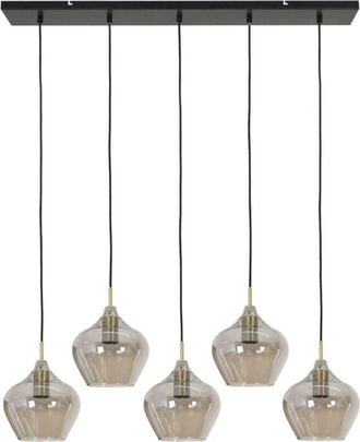 Light & Living Lampada a sospensione - Rakel - bronzo - vetro - Light&living