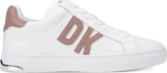 DKNY Abeni Lace-Up Sneaker 30mm - Dames - Sneakers - Wit - 40 1/2 EU - Katoen - Schoenen