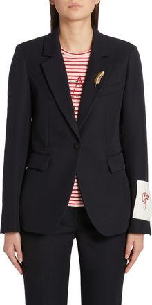 Golden Goose One-Button Gabardine Blazer in Dark Blue at Nordstrom, Size 10 Us