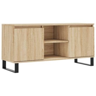 Berkfield Home TV Cabinet Sonoma Oak 104x35x50 cm Engineered Wood in Light Brown | Size: 104 x 35 x 50 cm