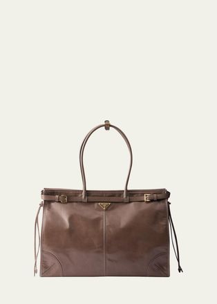 Prada Buckle Leather Shoulder Bag