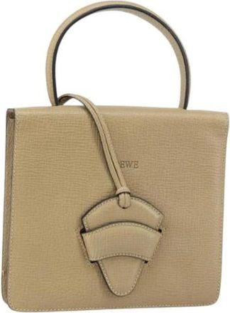 Loewe Pre-owned Handbags, female, Beige, Size: ONE SIZE Pre-owned Leather Handbag