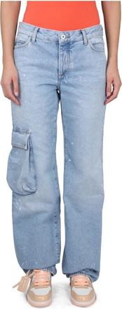 Off-white Toybox Painted Pocket Pant - Dames - Regular Fit Jeans - Blauw - W27 - Katoen - Jeans