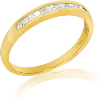 Vir Jewels 1/4 cttw Princess Cut Diamond Wedding Band 14K Yellow Gold Channel Set