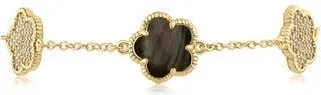 Kenneth Jay Lane Pav&eacute; Cubic Zirconia Clover Station Bracelet in Abalone/Gold at Nordstrom Rack, Size 6.75