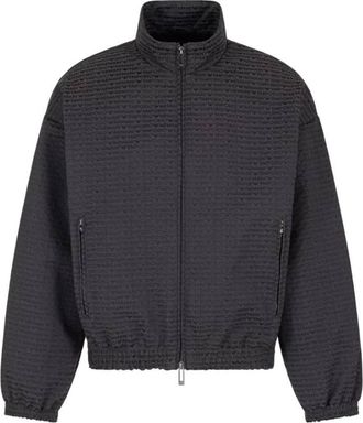 Emporio Armani All-Over Jacquard Logo Blouson, Brand Size 52 ( US Size 42 )