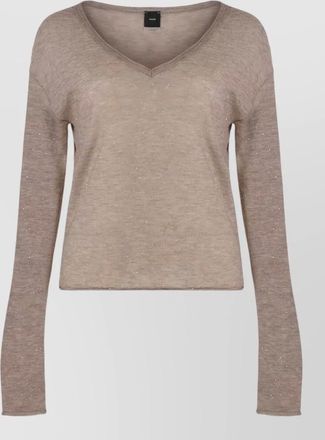 Pinko ribbed sequin-embellished long-sleeve jumper
