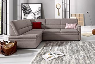 Sit&more Ecksofa »Pisa L-Form« mit Federkern, wahlweise mit Bettfunktion