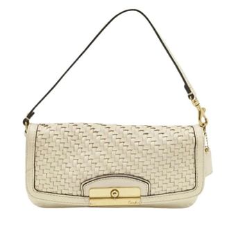 Coach Pre-owned Shoulder Bags, female, White, Size: ONE SIZE Pre-owned Leather Clutch