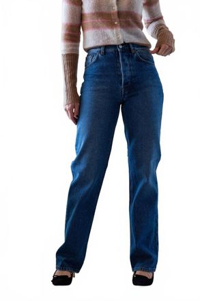 House of Dagmar Straight Leg Denim Jeans In Dark Blue