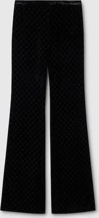 Gucci GG Stretch Devor&eacute; Velvet Pants, Black, Ready-to-wear