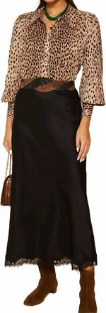 Rixo Stassie Midi Skirt In Black