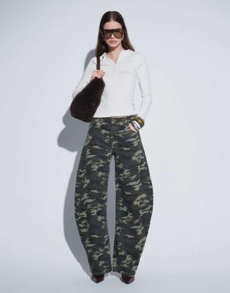 Lioness Esclusiva Lioness - Jeans bombati con cavallo basso mimetici-Multicolore