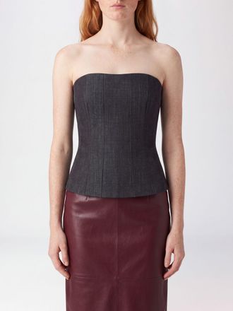 Federica Tosi Top bustier in cady con spalle scoperte e scollo dritto
