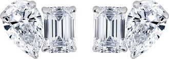 Created Brilliance Elise White Gold Lab Grown Diamond Toi Et Moi Stud Earrings