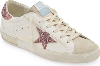 Golden Goose Super-Star Sneaker in White/Pink at Nordstrom, Size 7Us