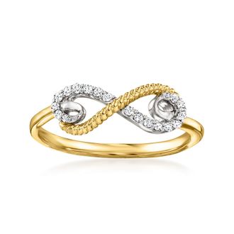 Ross-Simons Diamond Infinity Ring in 14kt 2-Tone Gold