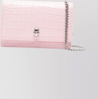 Alexander McQueen crocodile effect shoulder bag with chain strap