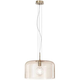Fan Europe Sospensione gibus in vetro ambrato 35 cm