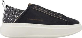 Alexander Smith Wembley Donna in donkergrijs su&egrave;de en hak met strass - Dames - Sneakers - Grijs - 37 EU - Su&egrave;de - Schoenen