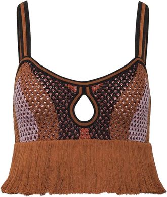 Johanna Ortiz Top corto con ruches - Marrone