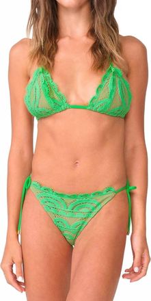 PQ Swim Womens Lace Fanned Full Bikini Bottom In Matcha
