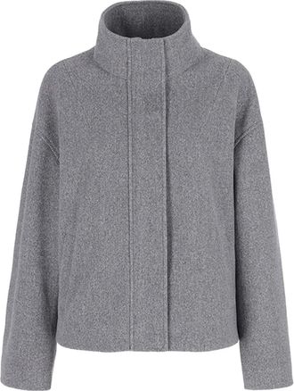 Conte Of Florence high-neck zip-front jacket - women - Polyester - M - Grey