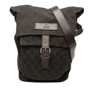 Gucci Pre-owned Canvas Crossbody Bag - Dames - Pre-owned - Bruin - Maat: ONE Size Leer
