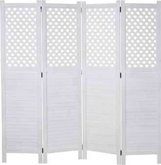 Hhg Hhg - Nunca Usado] Biombo 914, Separador De Ambientes, Biombo Privacidad, Adornos 170x161cm, Blanco