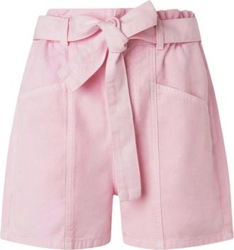Pepe Jeans London Hoge Taille Casual Shorts - Dames - Bermuda - Roze - L - Korte Broeken
