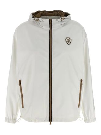 Brunello Cucinelli hooded windbreaker - women - Nylon/Polyurethane/Polyester - 42 - White