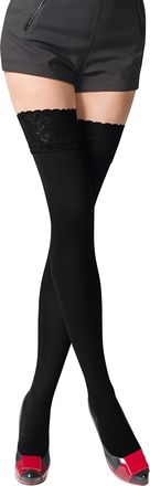 Romartex Opaque 80 Denier Microfibre Hold Ups Stockings, XL, black