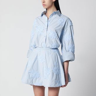 Rotate Flower oversized shirt in organic cotton, Plein Air