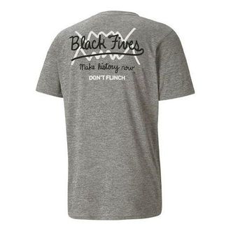 Puma x Black Fives Short Sleeve Basketball T-Shirt Grey Black White 532264-02