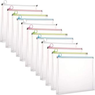 OEM Organizador De Documentos Con Sobre De Pl&aacute;stico Transparente Con Cremallera, Dise&ntilde;o Lateral Duradero, Impermeable Y Expandible, Adecuado Para La Ofici