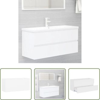 vidaXL Lavabo in legno - Mobile Lavabo Bianco 100x38,5x45 cm in Legno Multistrato
