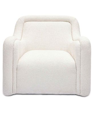 TOV Furniture Tov Furniture Charli Cream Basketweave Chenille Swivel Chair