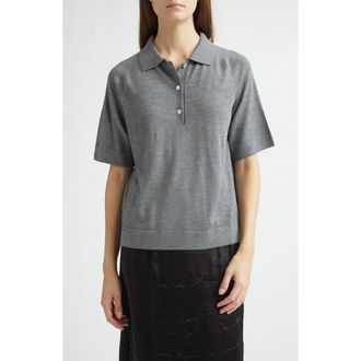 Nackiy&eacute; Virgin Wool & Silk Polo in Gris at Nordstrom, Size Medium