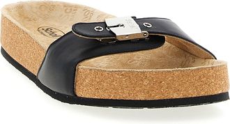 Balenciaga Womens Black Calfskin Slides Shoe