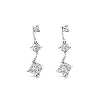 House of Brilliance 14K White Gold 1 cttw Princess Cut Diamond Earrings at Nordstrom