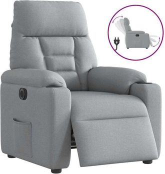 vidaXL Sill&oacute;n Reclinable El&eacute;ctrico Tela Gris Claro Vidaxl