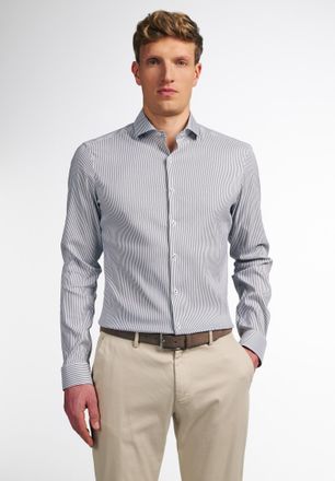 Eterna Langarmhemd ETERNA SUPER SLIM, Herren, Gr. 39, Normalgr&ouml;ssen, grau, 4% Elasthan, 26% Polyamid, 70% Lyocell, schmal, Manschette, Hemden Langarmhemd, EA