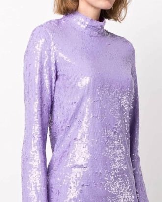 Msgm Sequined Blouse In Lilac