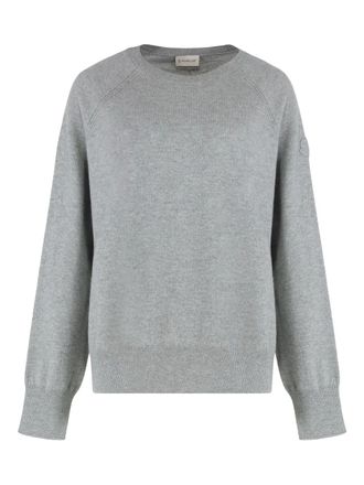 Moncler crew neck sweater - women - Cashmere - L - Grey