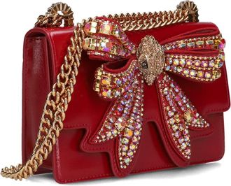 Kurt Geiger Tassen, Dames, Rood, ONE Size, Wol, Rode Bow Small Shoreditch Handtas